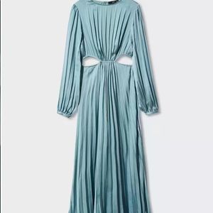 MANGO - pleated satin dress with tags